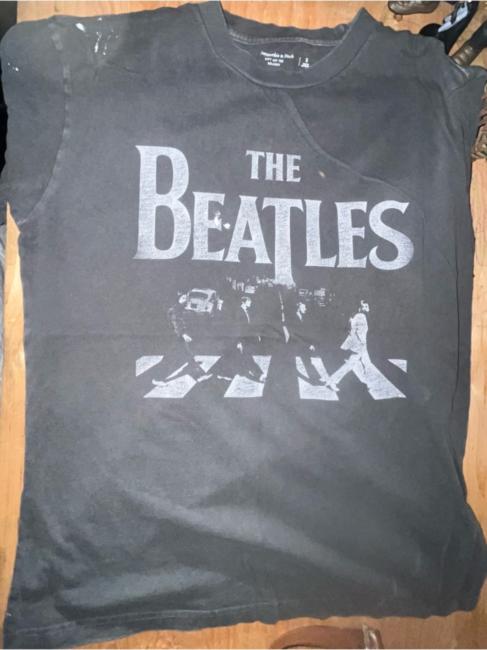 A&F The Beatles Black Graphic Band Tee